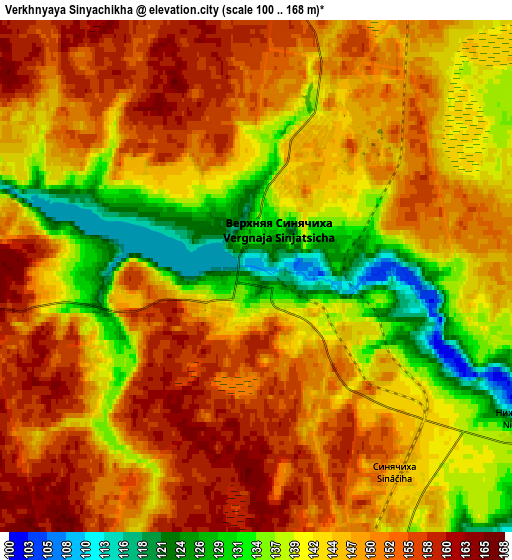 Zoom OUT 2x Verkhnyaya Sinyachikha, Russia elevation map