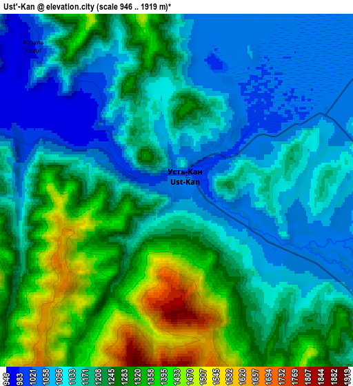 Zoom OUT 2x Ust’-Kan, Russia elevation map