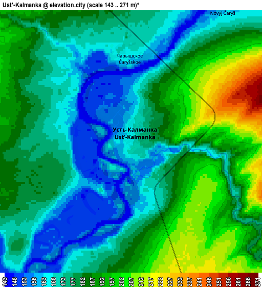 Zoom OUT 2x Ust’-Kalmanka, Russia elevation map