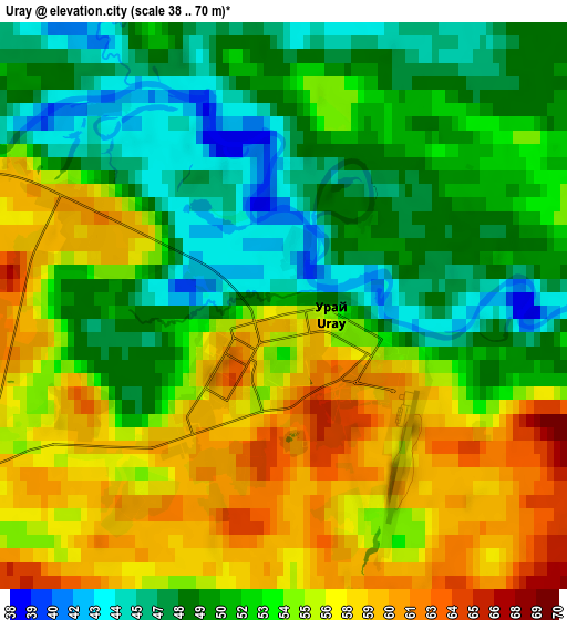 Zoom OUT 2x Uray, Russia elevation map