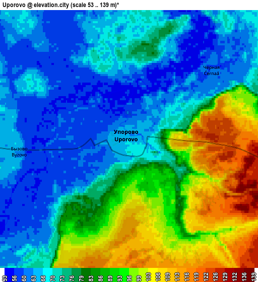 Zoom OUT 2x Uporovo, Russia elevation map