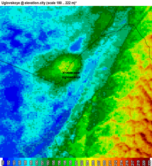Zoom OUT 2x Uglovskoye, Russia elevation map