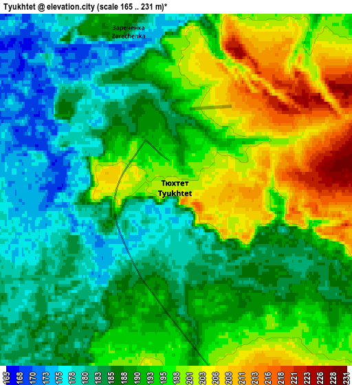 Zoom OUT 2x Tyukhtet, Russia elevation map