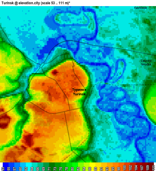 Zoom OUT 2x Turinsk, Russia elevation map