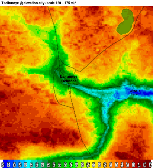 Zoom OUT 2x Tselinnoye, Russia elevation map