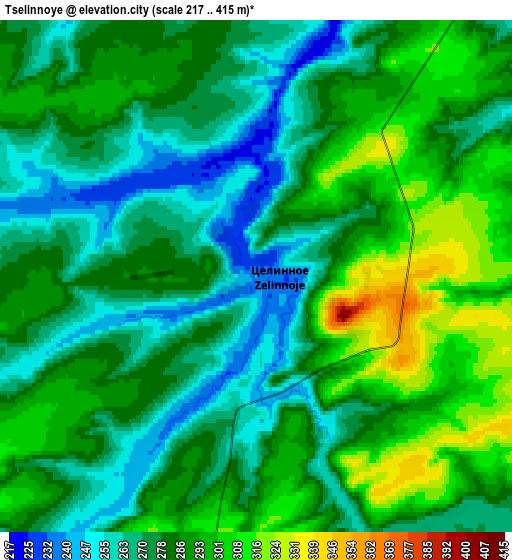 Zoom OUT 2x Tselinnoye, Russia elevation map