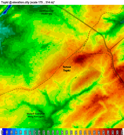 Zoom OUT 2x Topki, Russia elevation map