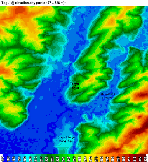 Zoom OUT 2x Togul, Russia elevation map