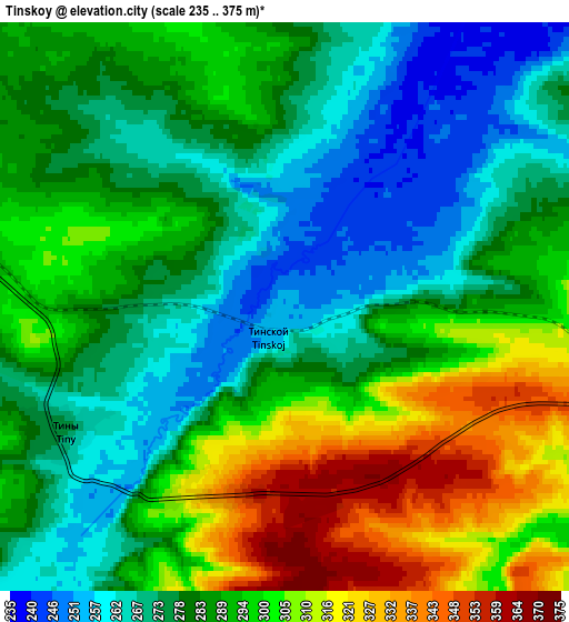 Zoom OUT 2x Tinskoy, Russia elevation map