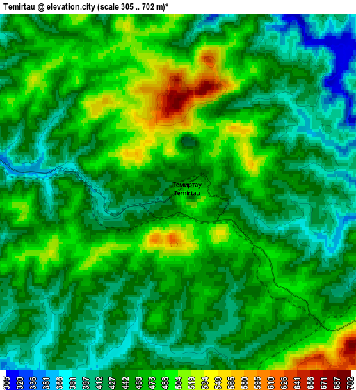 Zoom OUT 2x Temirtau, Russia elevation map