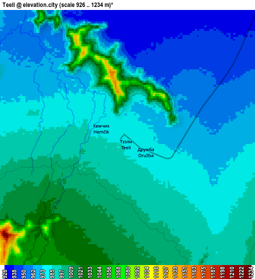 Zoom OUT 2x Teeli, Russia elevation map