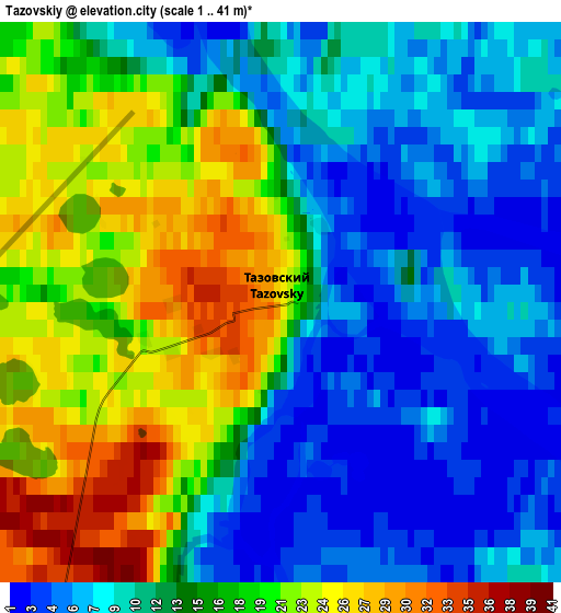 Zoom OUT 2x Tazovskiy, Russia elevation map