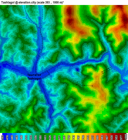 Zoom OUT 2x Tashtagol, Russia elevation map