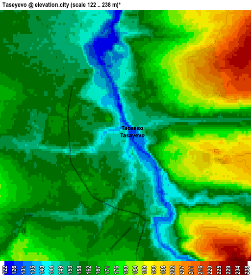 Zoom OUT 2x Taseyevo, Russia elevation map