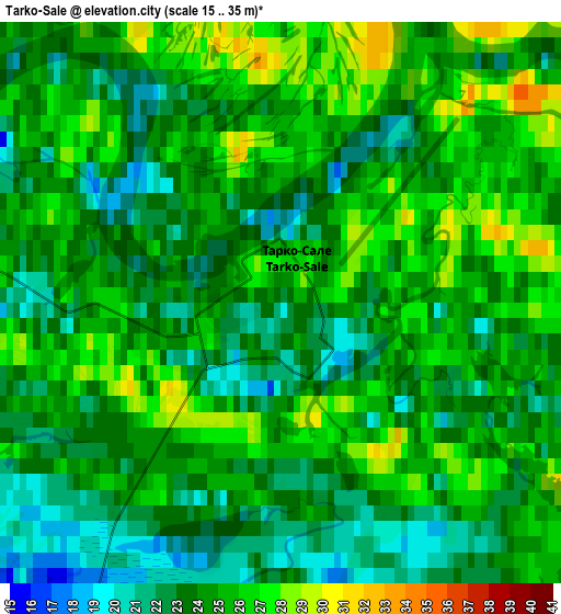 Zoom OUT 2x Tarko-Sale, Russia elevation map