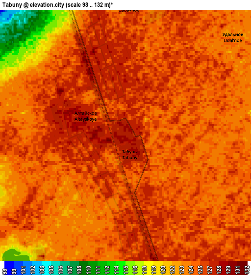 Zoom OUT 2x Tabuny, Russia elevation map