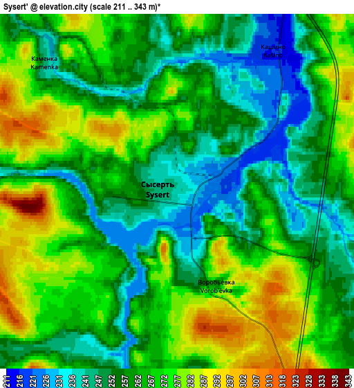 Zoom OUT 2x Sysert’, Russia elevation map