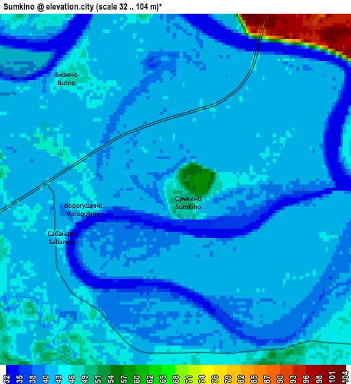 Zoom OUT 2x Sumkino, Russia elevation map