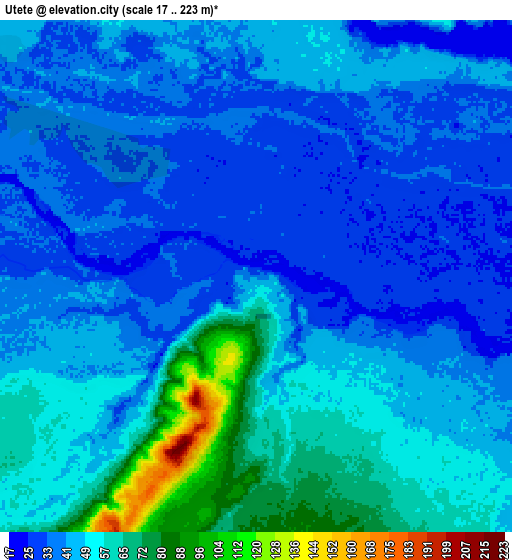 Zoom OUT 2x Utete, Tanzania elevation map