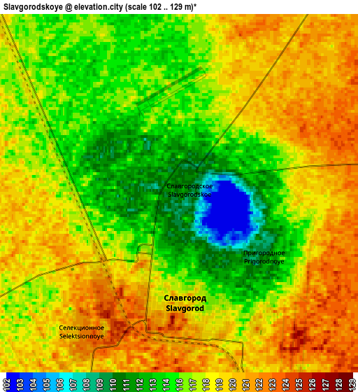 Zoom OUT 2x Slavgorodskoye, Russia elevation map