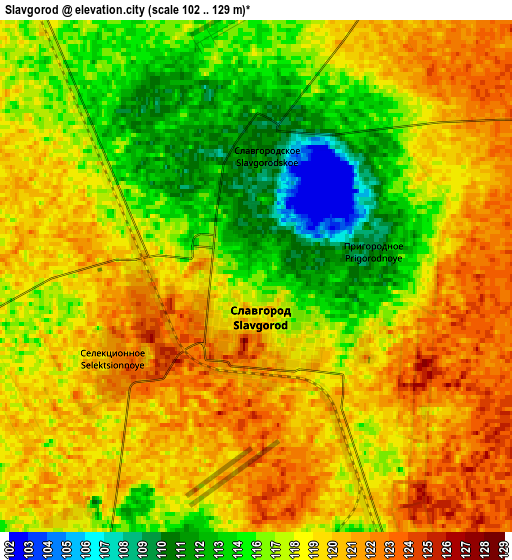 Zoom OUT 2x Slavgorod, Russia elevation map