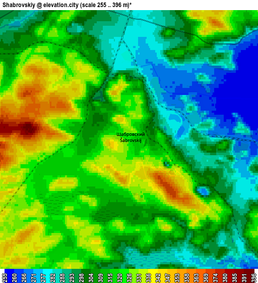 Zoom OUT 2x Shabrovskiy, Russia elevation map