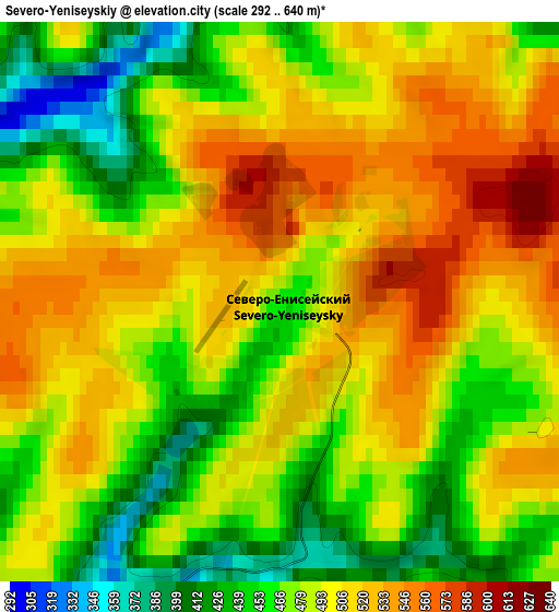 Zoom OUT 2x Severo-Yeniseyskiy, Russia elevation map