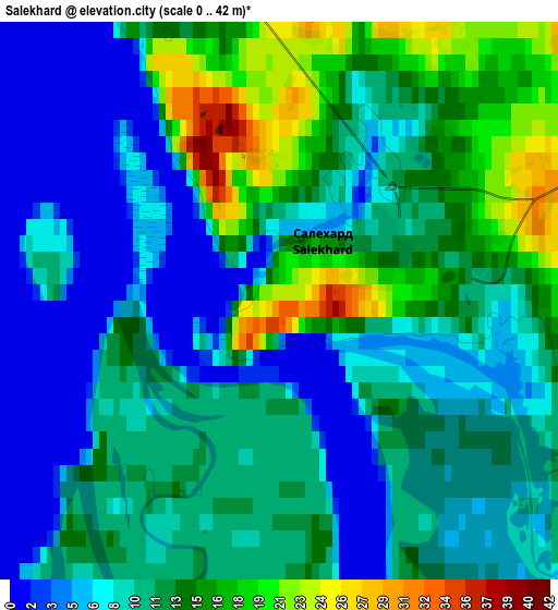 Zoom OUT 2x Salekhard, Russia elevation map