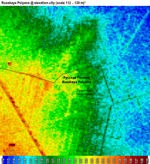 Zoom OUT 2x Russkaya Polyana, Russia elevation map