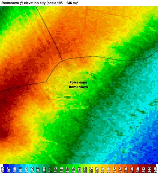 Zoom OUT 2x Romanovo, Russia elevation map