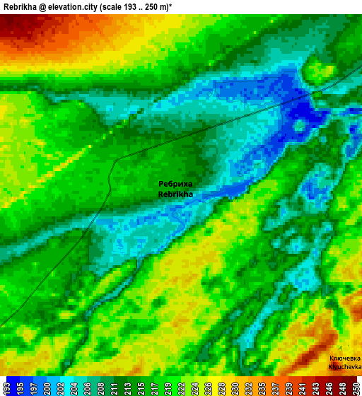 Zoom OUT 2x Rebrikha, Russia elevation map