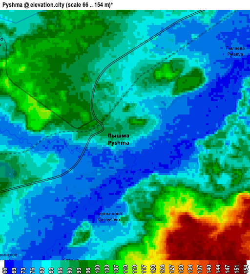 Zoom OUT 2x Pyshma, Russia elevation map