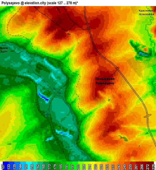 Zoom OUT 2x Polysayevo, Russia elevation map