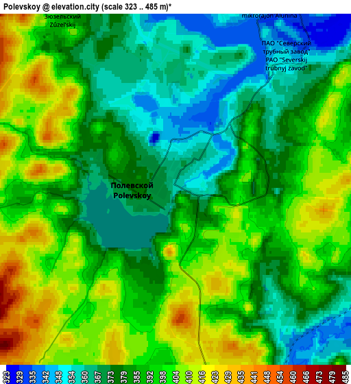 Zoom OUT 2x Polevskoy, Russia elevation map
