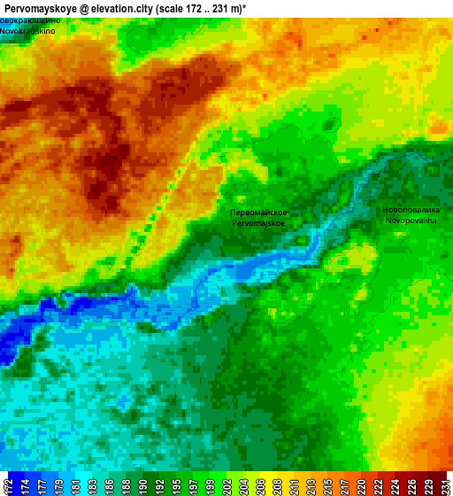 Zoom OUT 2x Pervomayskoye, Russia elevation map