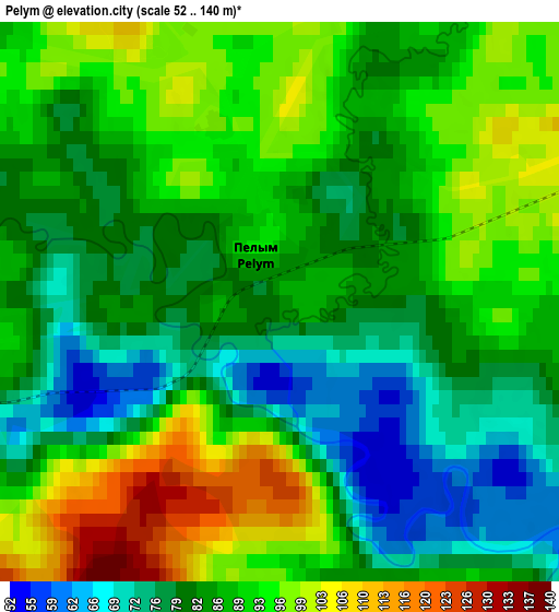 Zoom OUT 2x Pelym, Russia elevation map