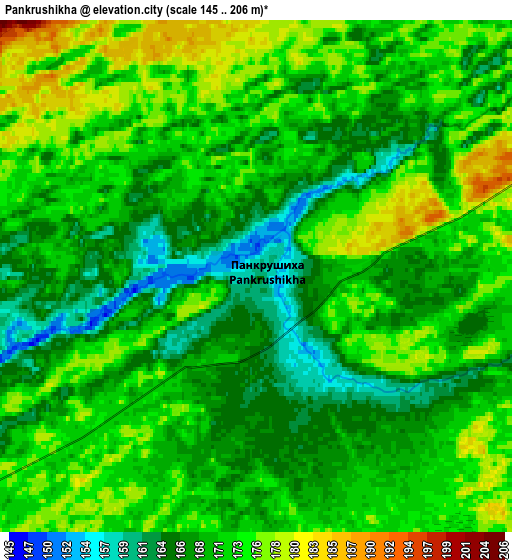 Zoom OUT 2x Pankrushikha, Russia elevation map