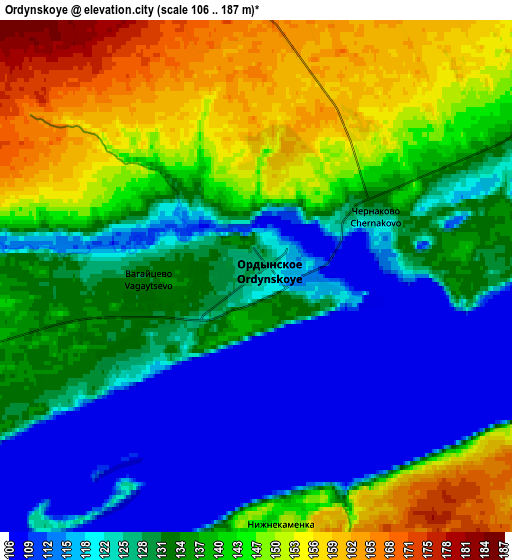 Zoom OUT 2x Ordynskoye, Russia elevation map