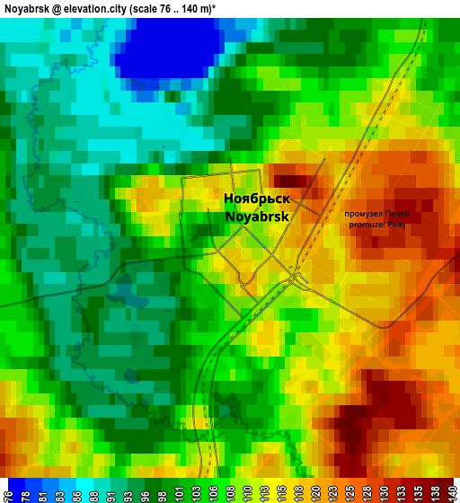 Zoom OUT 2x Noyabrsk, Russia elevation map