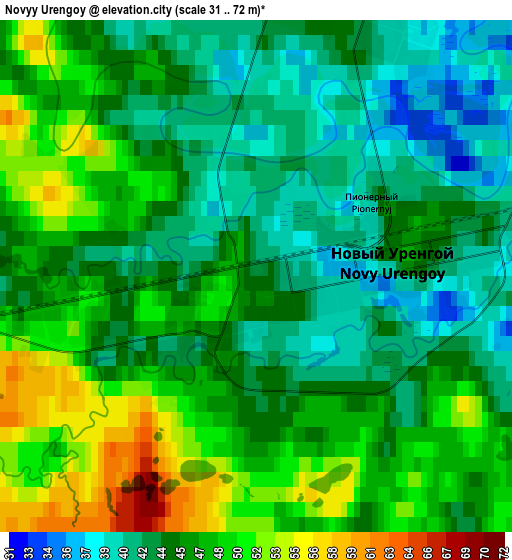 Zoom OUT 2x Novyy Urengoy, Russia elevation map