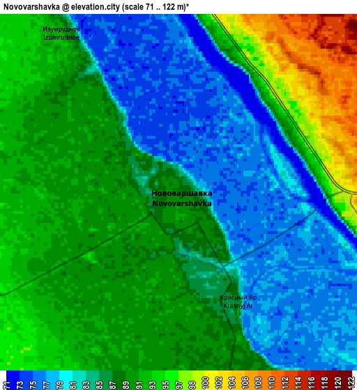 Zoom OUT 2x Novovarshavka, Russia elevation map