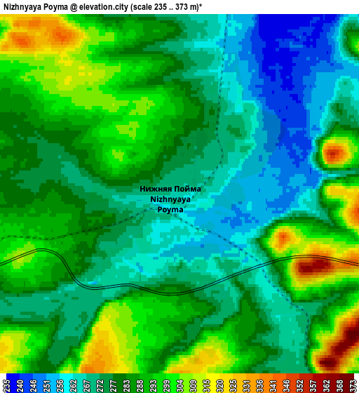 Zoom OUT 2x Nizhnyaya Poyma, Russia elevation map