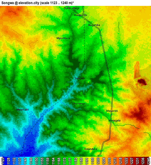 Zoom OUT 2x Songwa, Tanzania elevation map