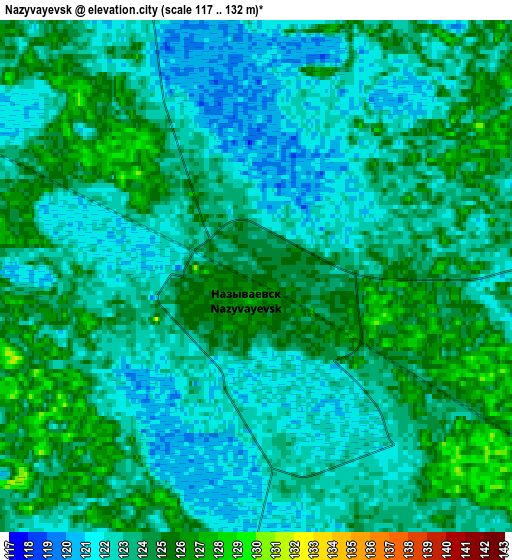 Zoom OUT 2x Nazyvayevsk, Russia elevation map