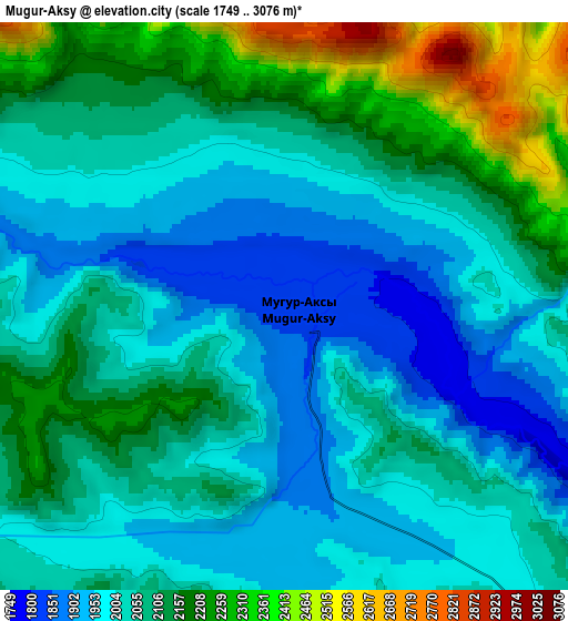 Zoom OUT 2x Mugur-Aksy, Russia elevation map