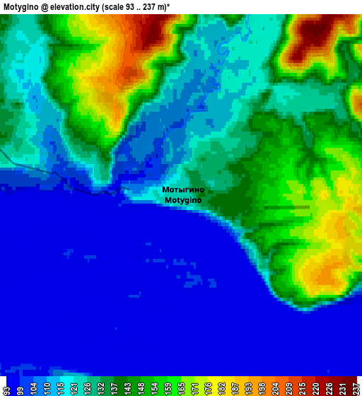 Zoom OUT 2x Motygino, Russia elevation map