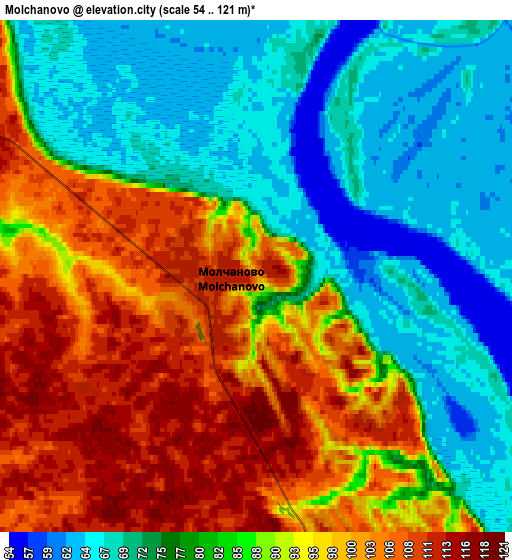 Zoom OUT 2x Molchanovo, Russia elevation map