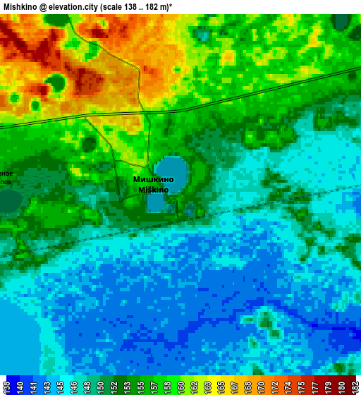 Zoom OUT 2x Mishkino, Russia elevation map