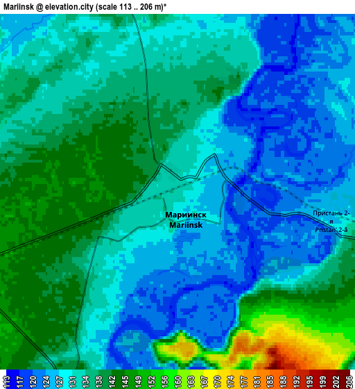 Zoom OUT 2x Mariinsk, Russia elevation map