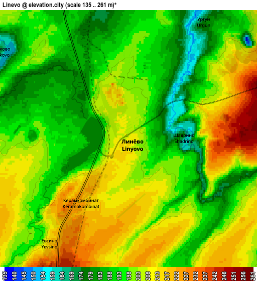 Zoom OUT 2x Linëvo, Russia elevation map